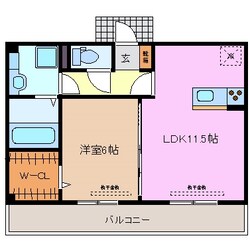 益生駅 徒歩15分 3階の物件間取画像